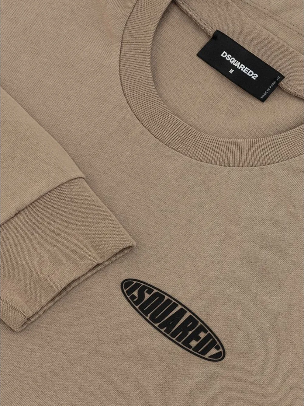 DSQUARED2 logo-print kangaroo-pocket T-shirt Beige