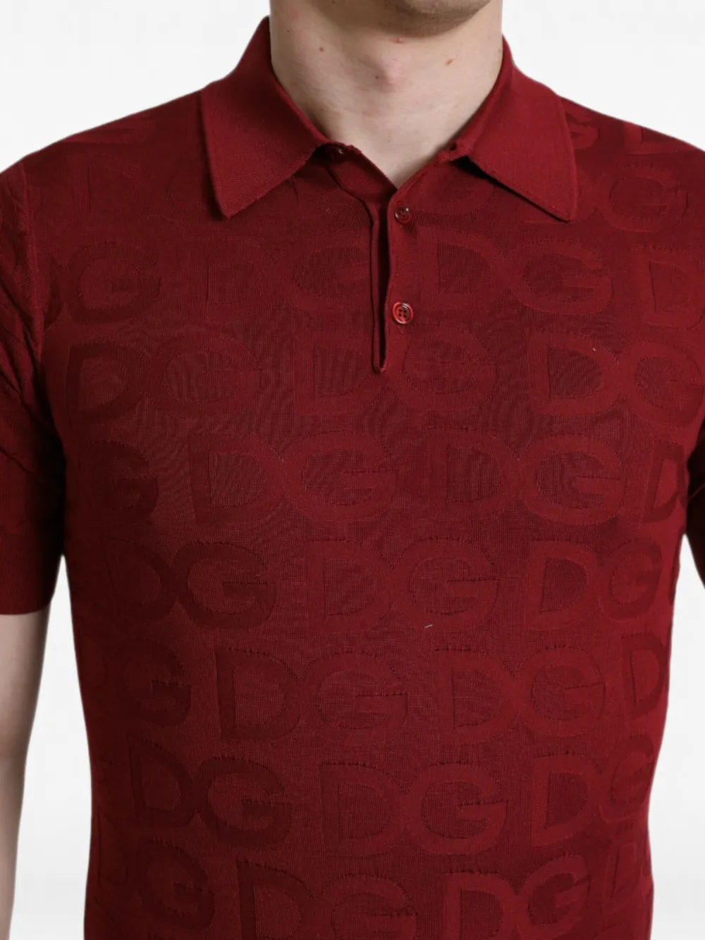 Dolce & Gabbana Poloshirt met logo-reliëf Rood