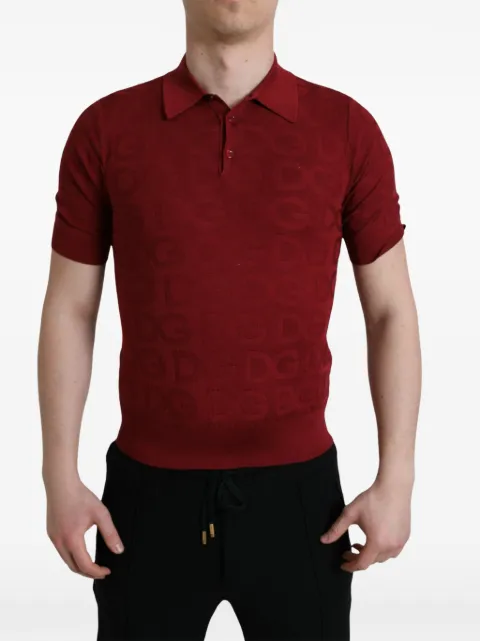Dolce & Gabbana logo-pattern short-sleeve polo shirt