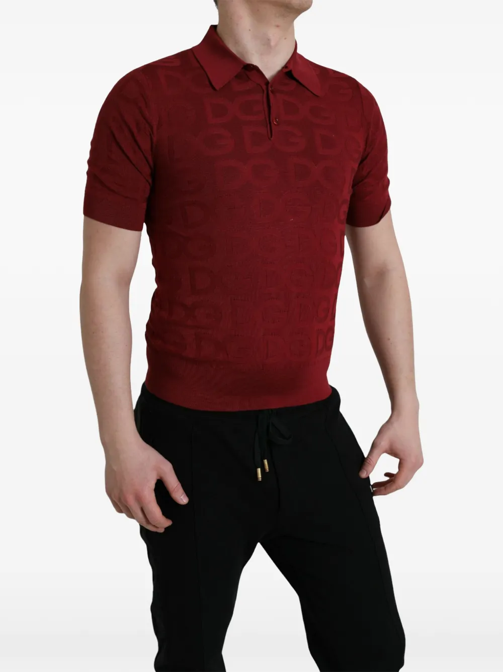 Dolce & Gabbana Poloshirt met logo-reliëf Rood