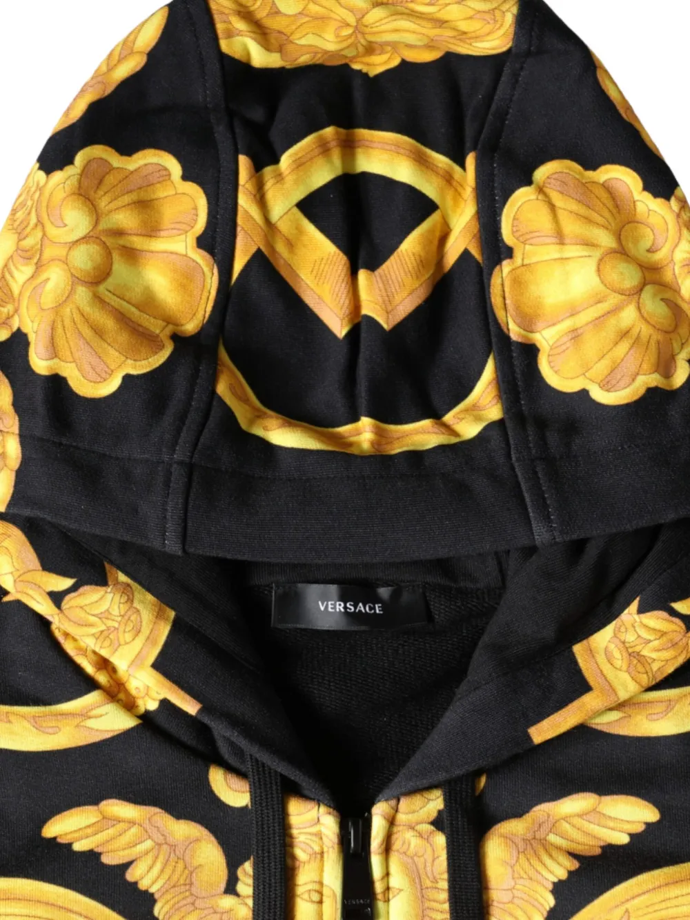 Versace Hoodie met barokprint Zwart