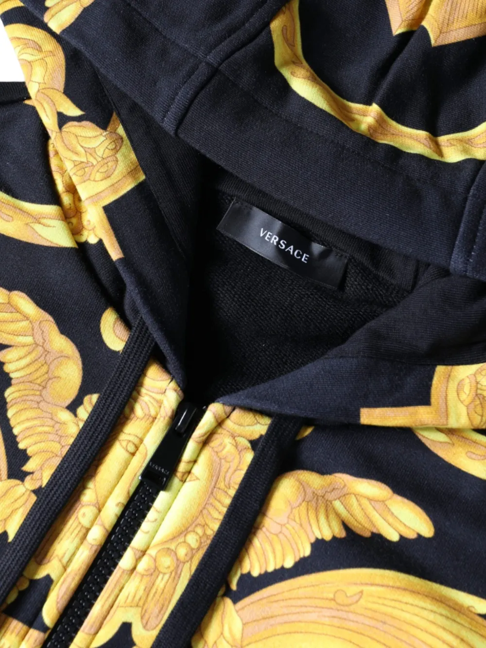 Versace Hoodie met barokprint Zwart