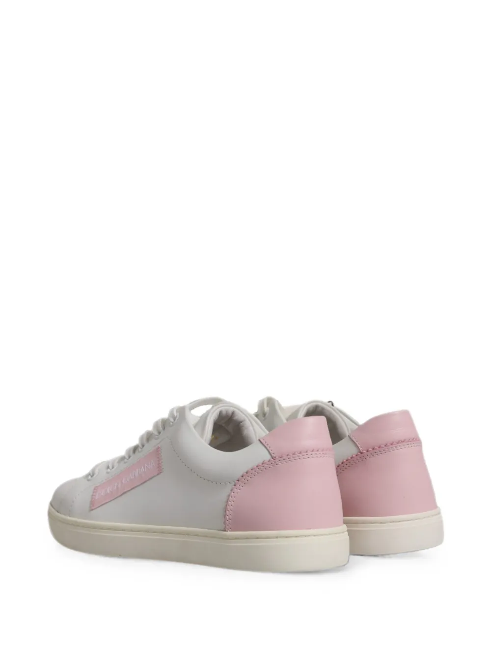 Dolce & Gabbana Leren sneakers met logopatch Wit