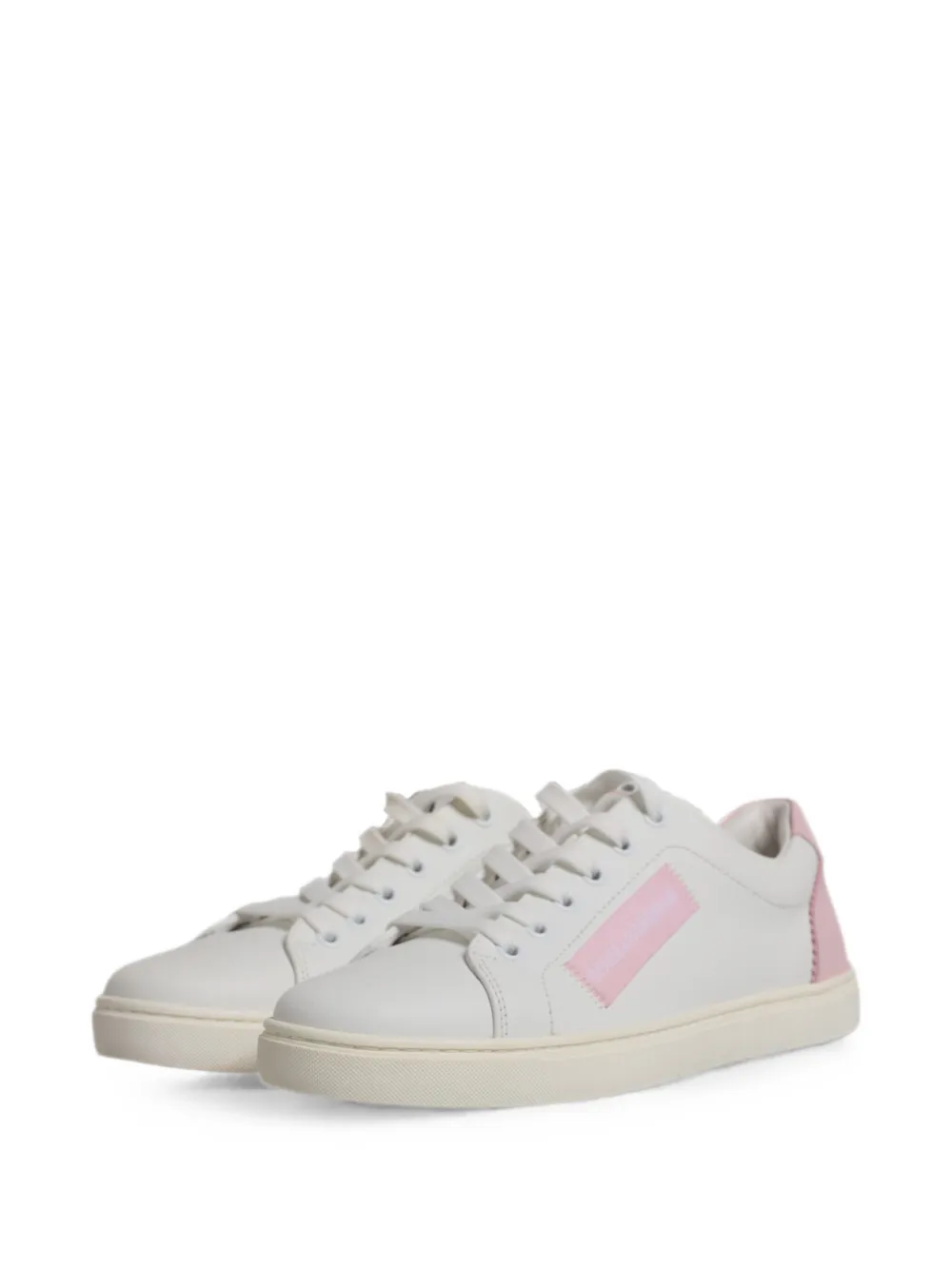 Dolce & Gabbana Leren sneakers met logopatch Wit