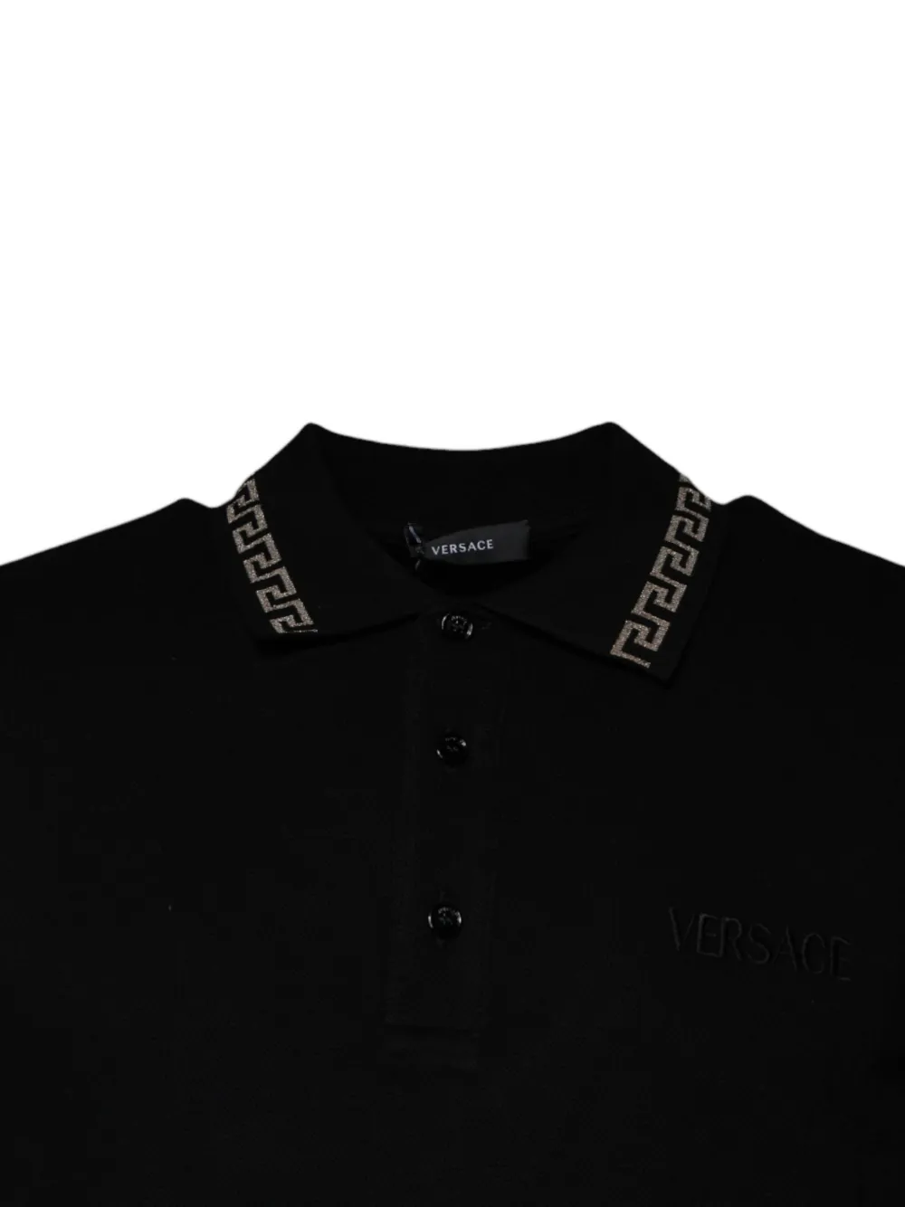 Versace Poloshirt met Greca afwerking Zwart