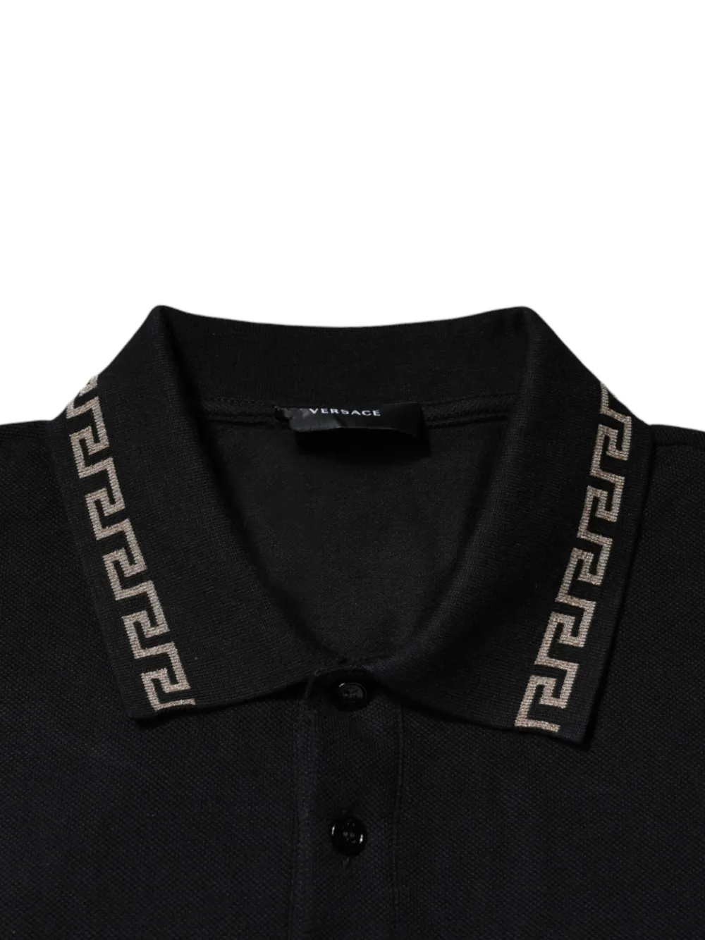 Versace Poloshirt met Greca afwerking Zwart