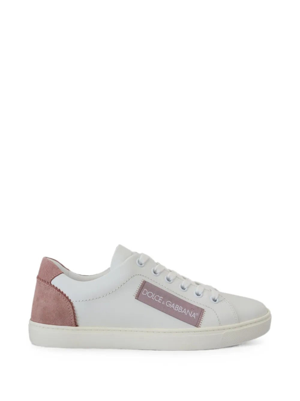 Dolce & Gabbana suede-panelled logo-patch sneakers - Weiß
