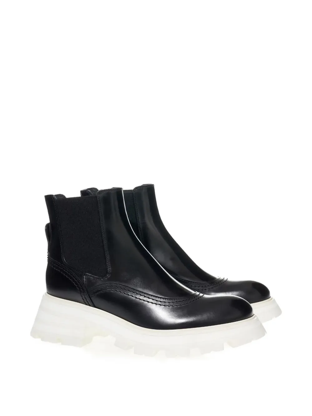 Alexander McQueen brogue-detail Chelsea boots Zwart