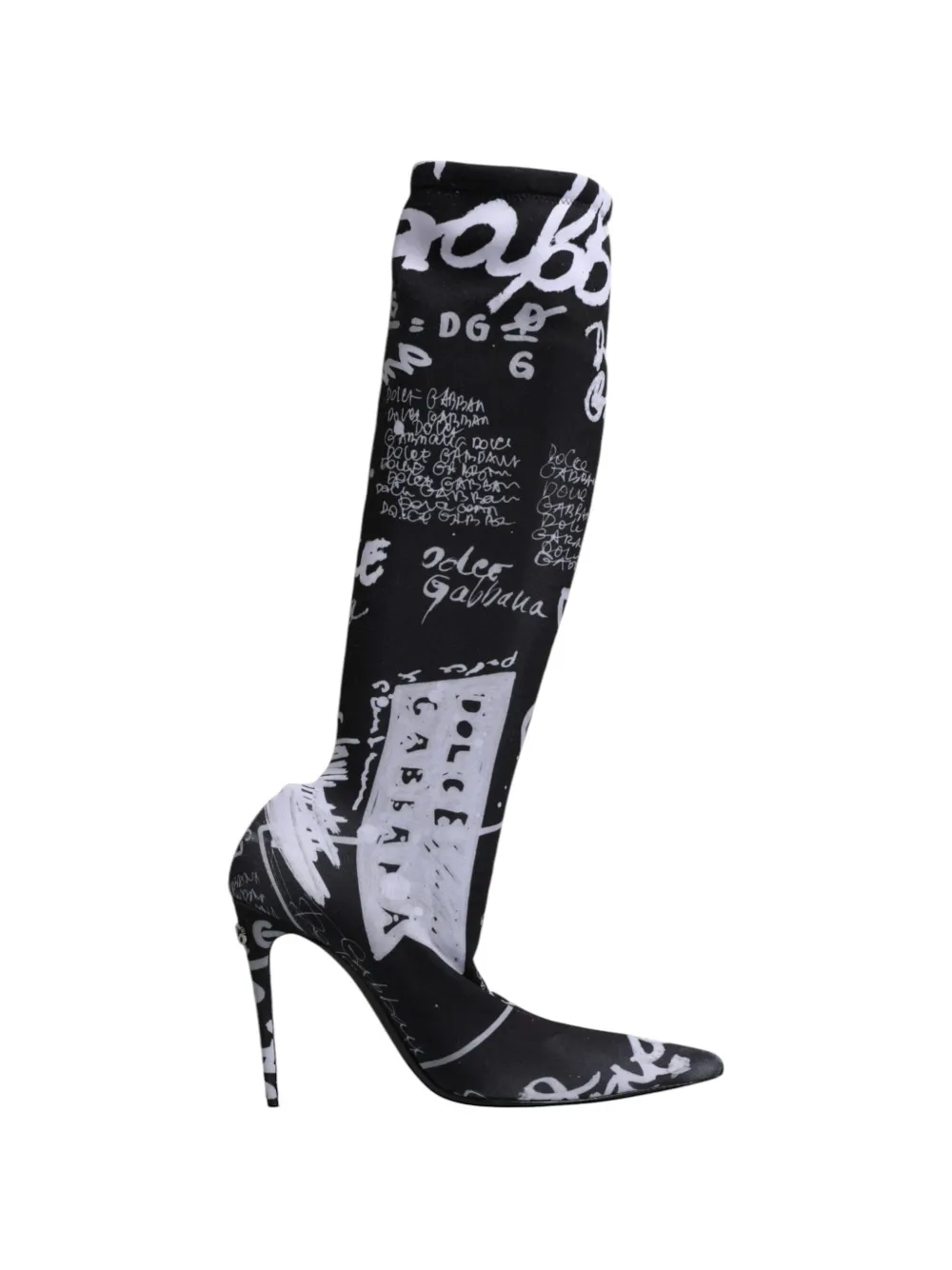 Dolce & Gabbana Graphic-print Pointed-toe Boots In Multi