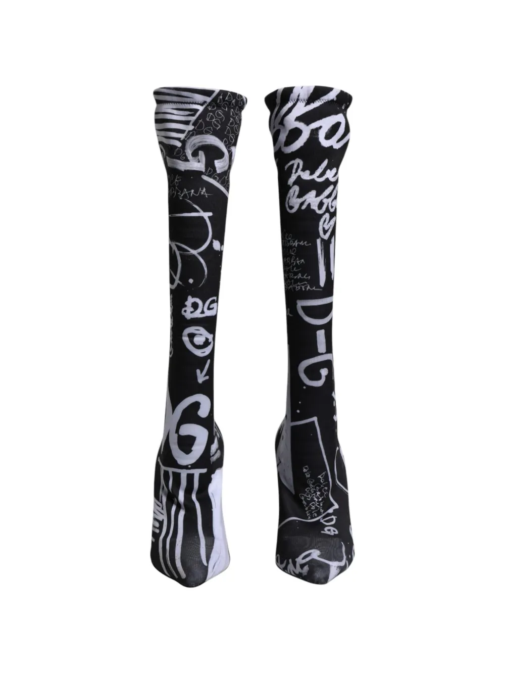 Dolce & Gabbana Graphic-print Pointed-toe Boots In Multi