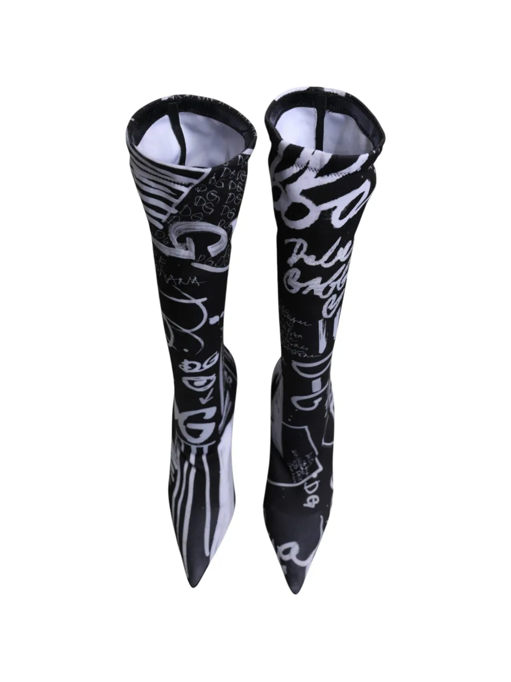 Dolce & Gabbana Graphic-print Pointed-toe Boots In Multi