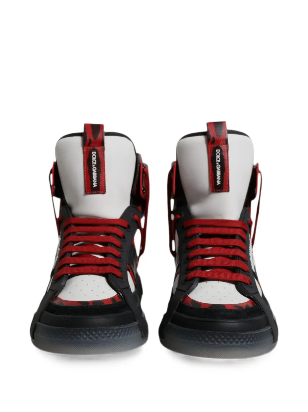 Dolce & Gabbana Portofino high-top sneakers met luipaardprint Rood