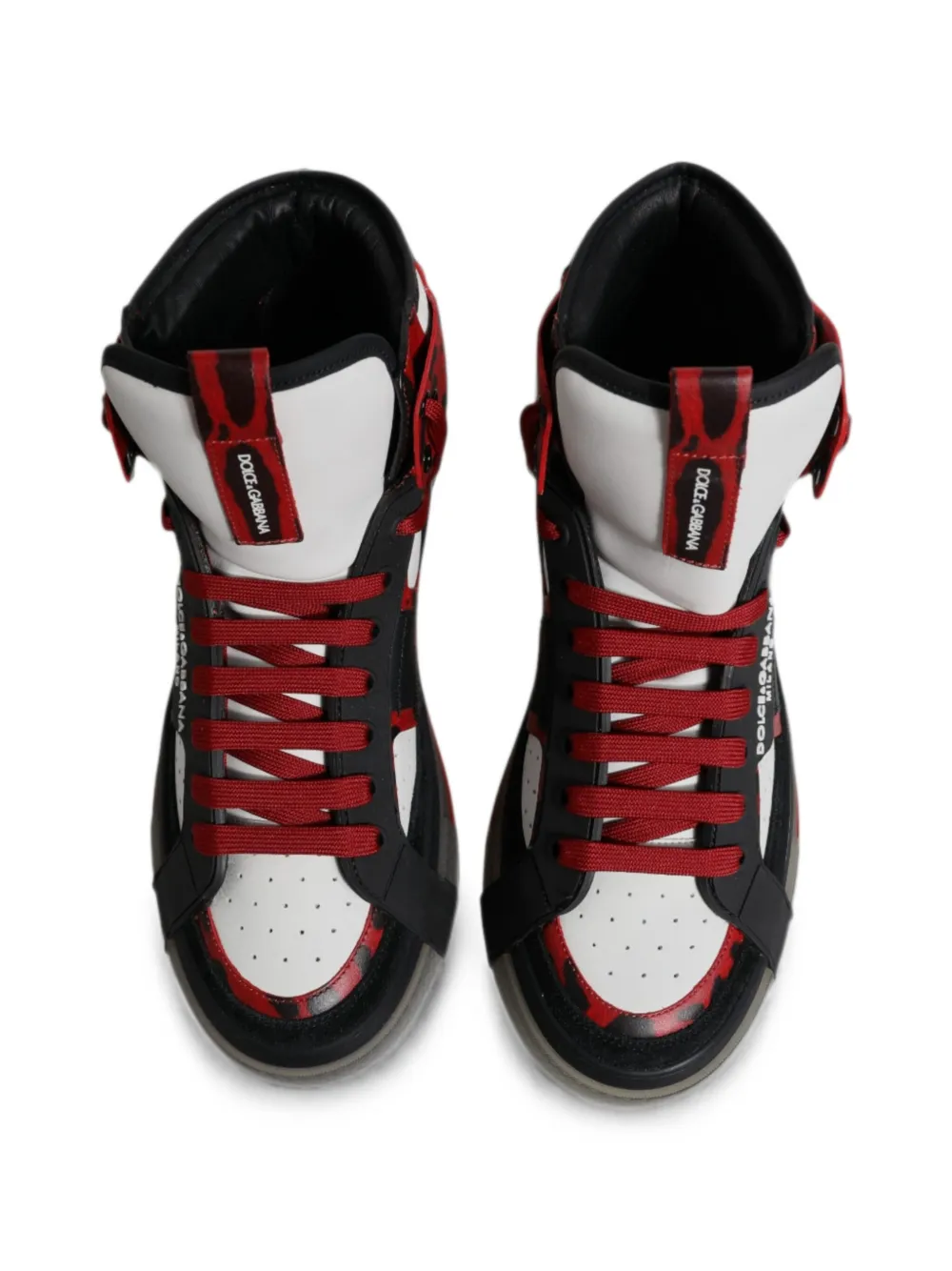 Dolce & Gabbana Portofino high-top sneakers met luipaardprint Rood