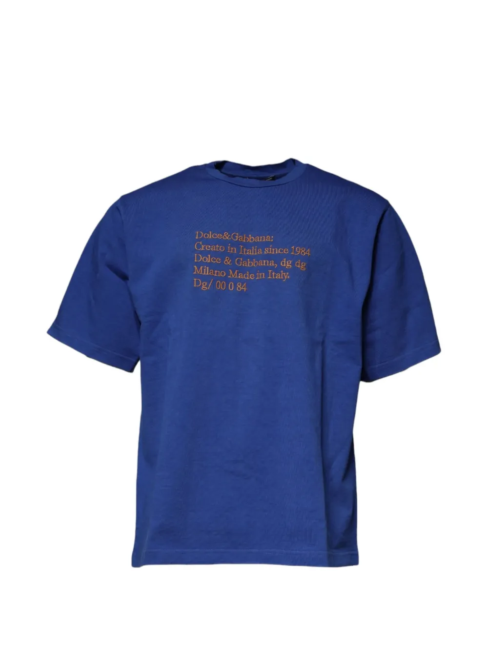 Dolce & Gabbana T-shirt in cotone con ricamo - Blu