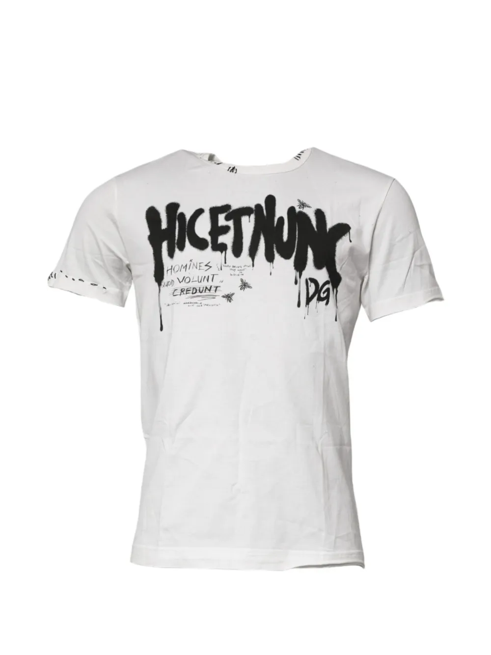 Dolce & Gabbana T-Shirt mit Graffiti-Print - Weiß