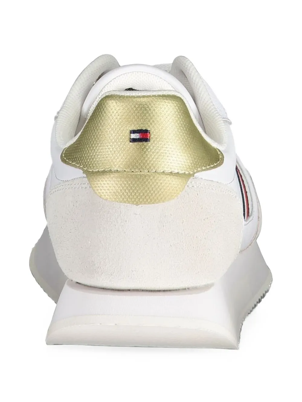 Tommy Hilfiger leather suede-panel sneakers Wit