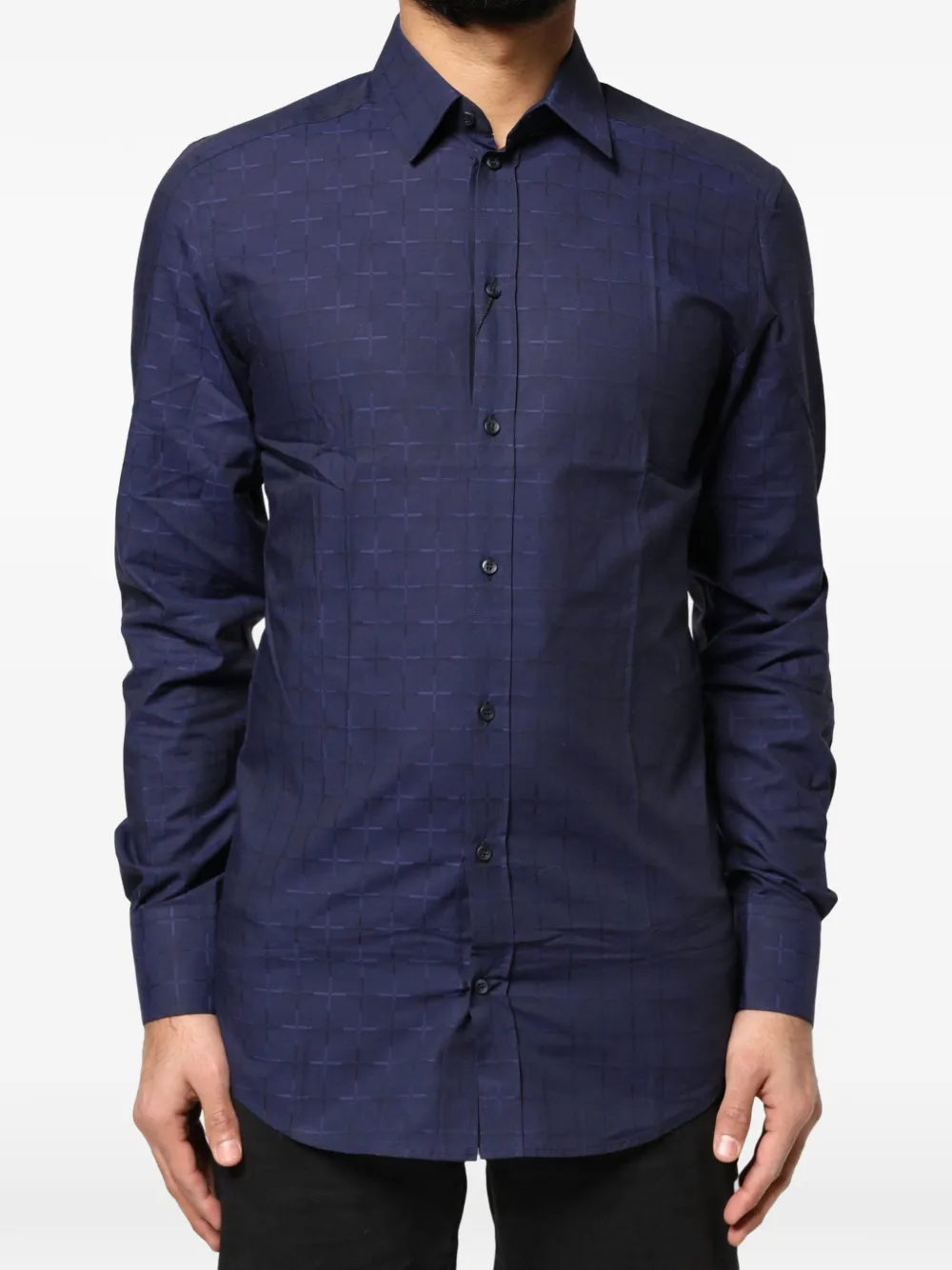 Dolce & Gabbana Gold check-pattern shirt - Blu
