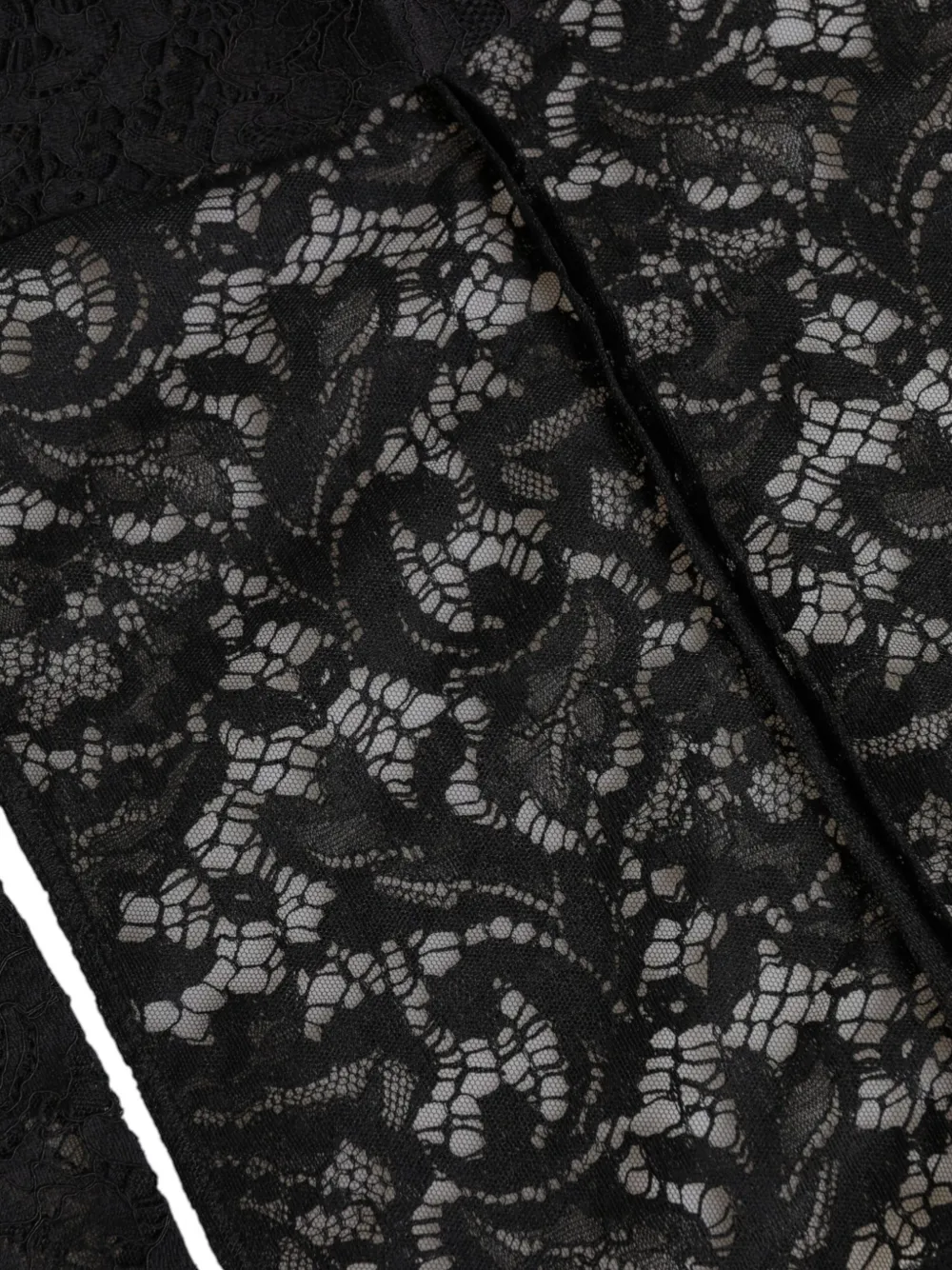 Dolce & Gabbana Wikkeljurk met bloemenkant Zwart