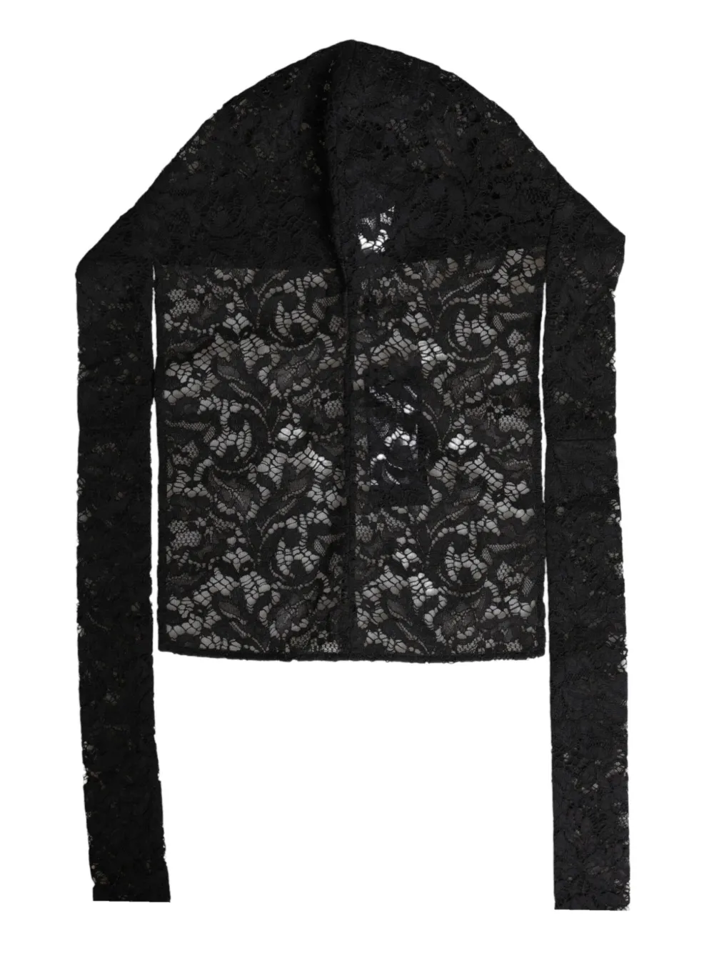 Dolce & Gabbana Wikkeljurk met bloemenkant Zwart