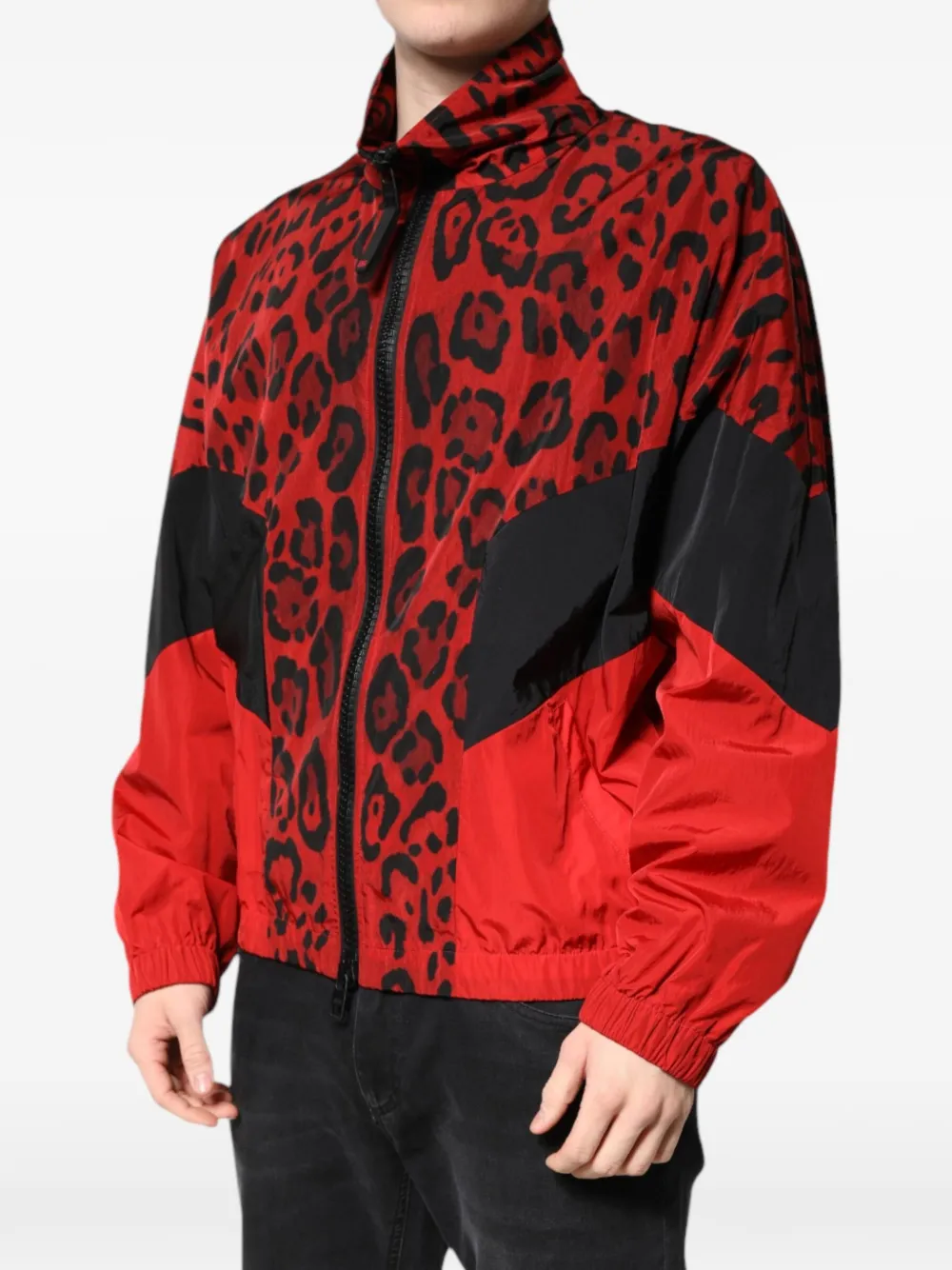 Dolce & Gabbana Bomberjack met luipaardprint - Rood