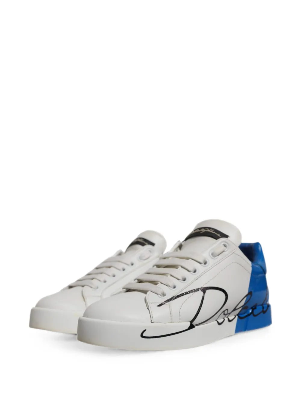 Dolce & Gabbana Portofino sneakers met logoprint Wit