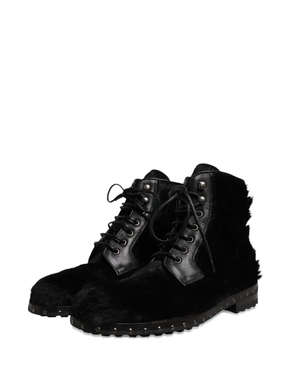 Dolce & Gabbana stud-trimmed haircalf boots Zwart