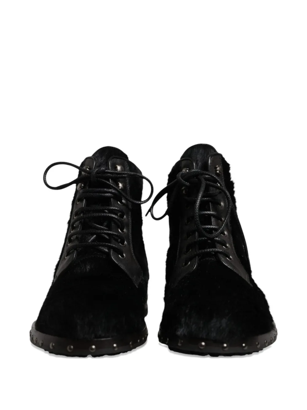 Dolce & Gabbana stud-trimmed haircalf boots Zwart