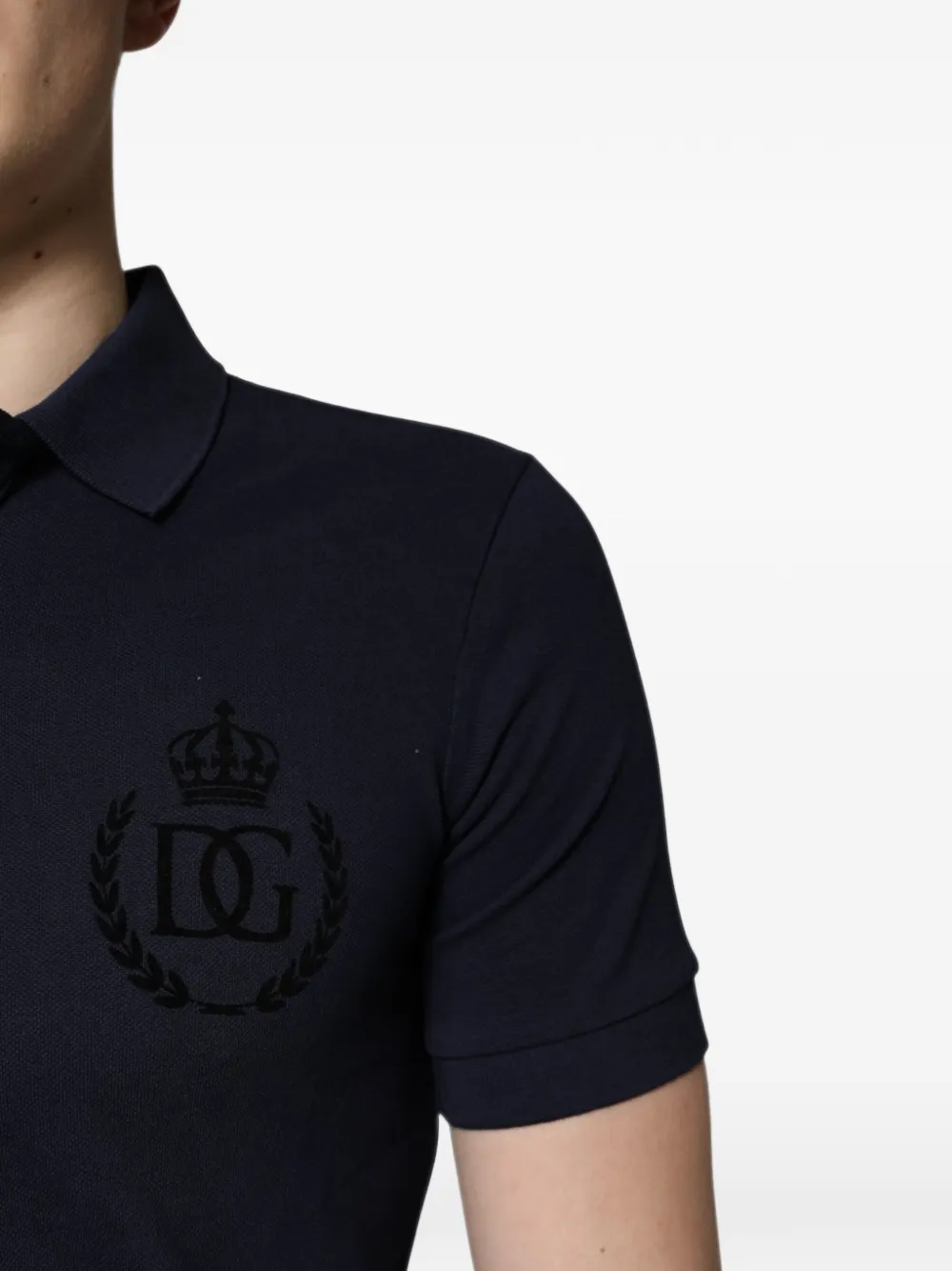 Dolce & Gabbana Poloshirt met geborduurd logo Blauw