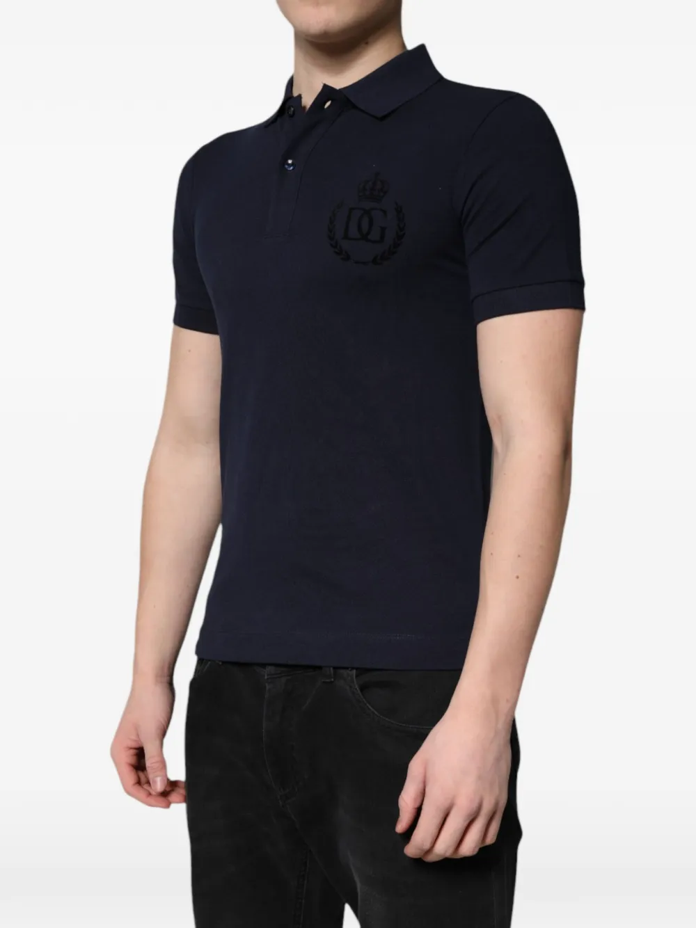 Dolce & Gabbana Poloshirt met geborduurd logo Blauw
