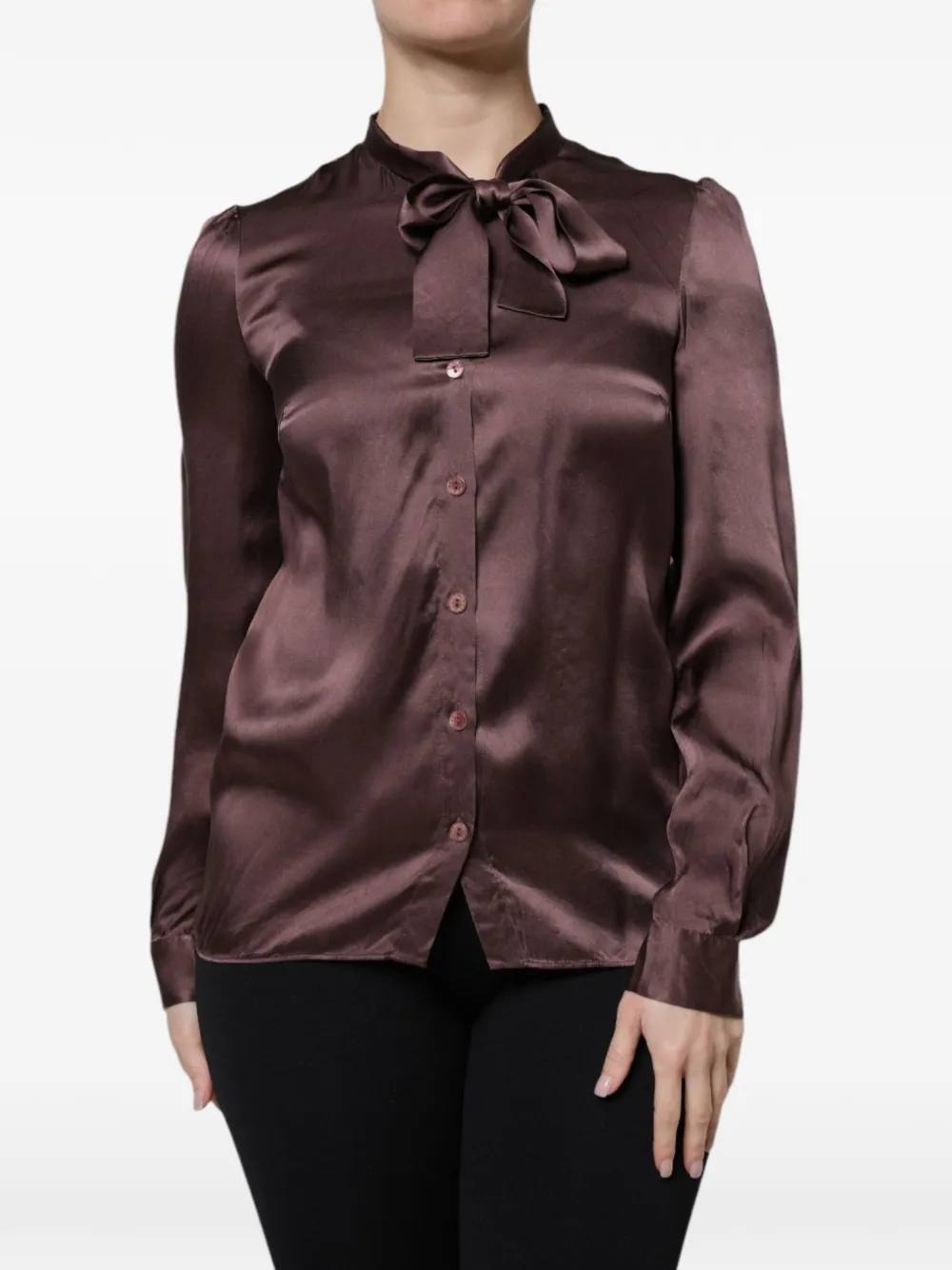 Dolce & Gabbana Blusa con fiocco - Marrone