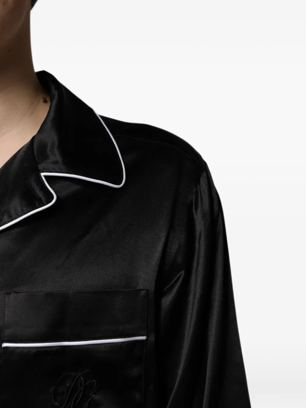 Dolce & Gabbana Zijden pyjama met biesafwerking Zwart