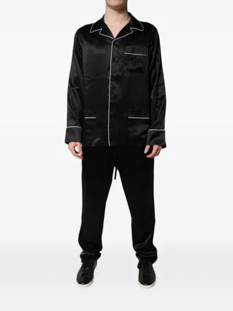 Dolce & Gabbana piped silk pajamas