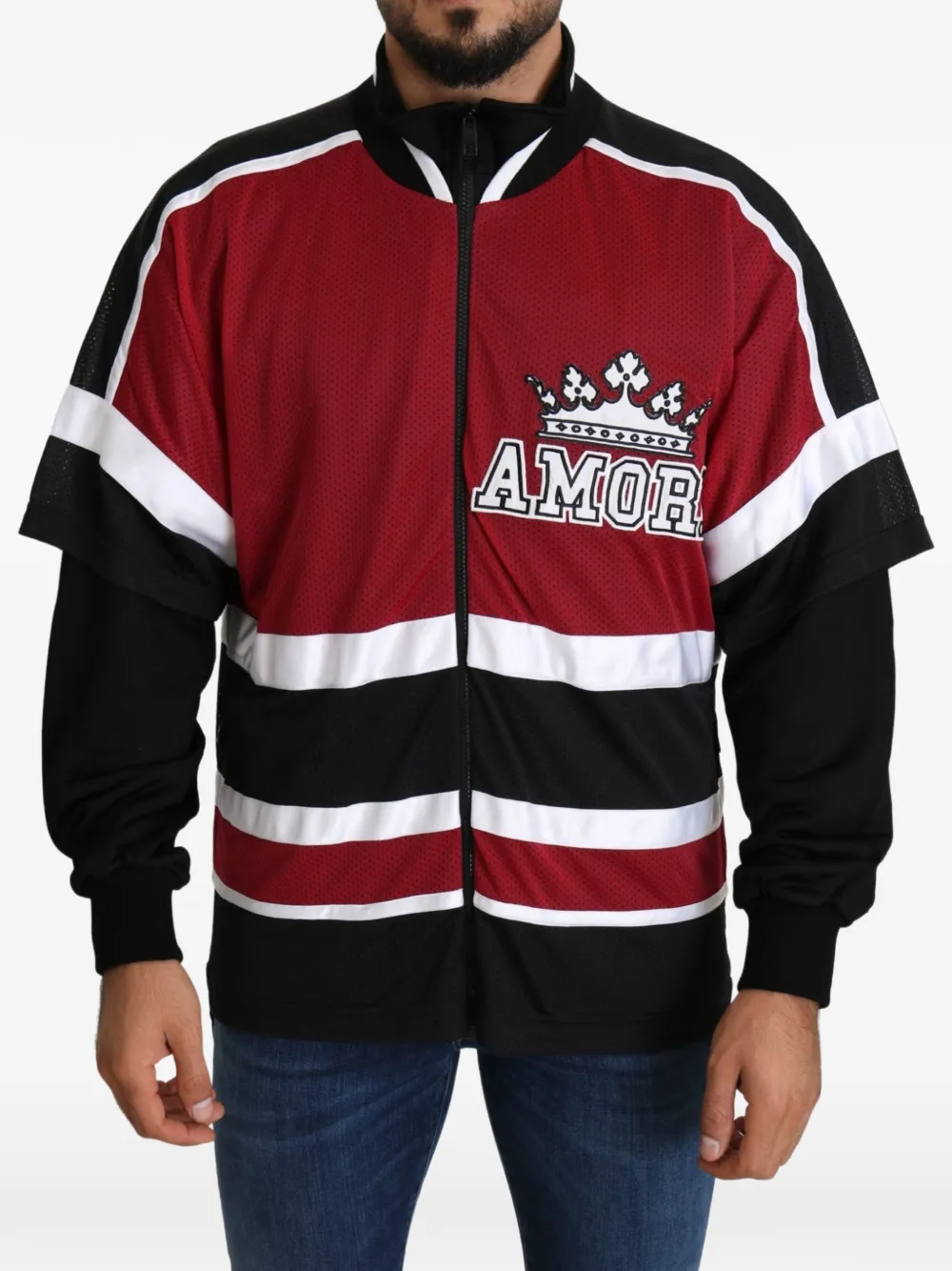 Dolce & Gabbana Amor graphic colorblocked sweater - Nero