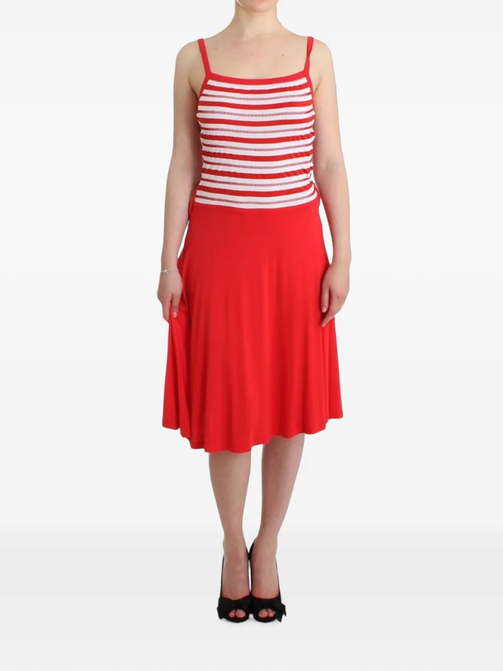 Rocco Barocco Vintage striped A-line midi dress