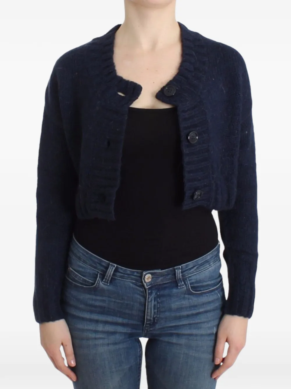 John Galliano Cardigan crop con bottoni - Blu