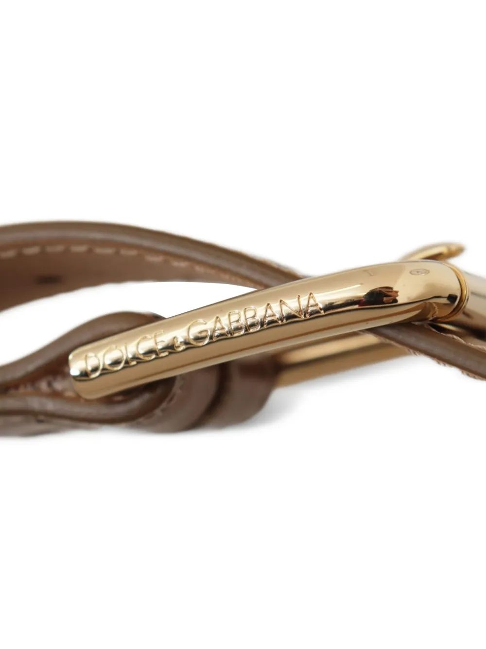 Dolce & Gabbana Gespriem met gegraveerd logo Bruin