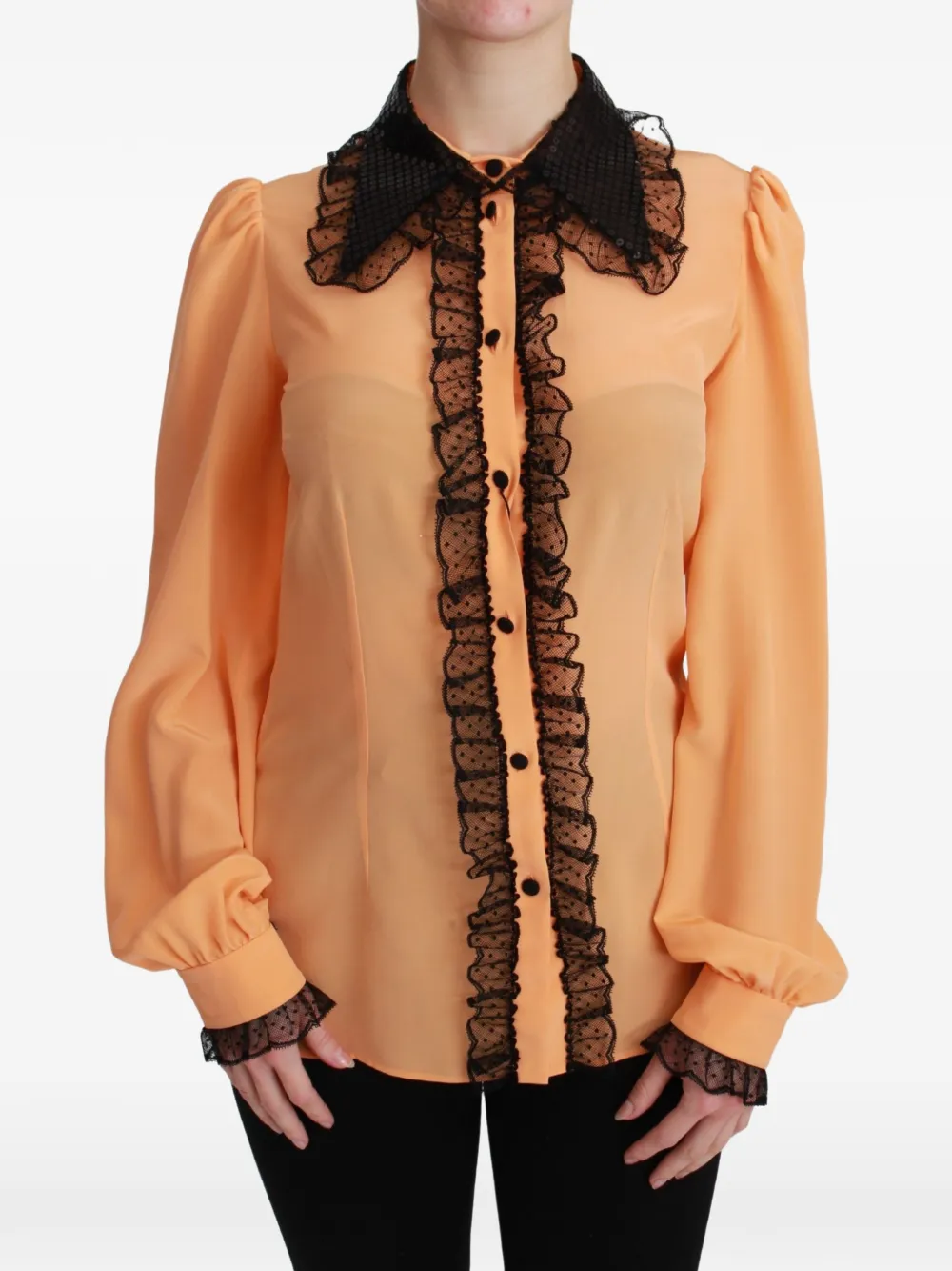 Dolce & Gabbana Blusa con paillettes - Arancione
