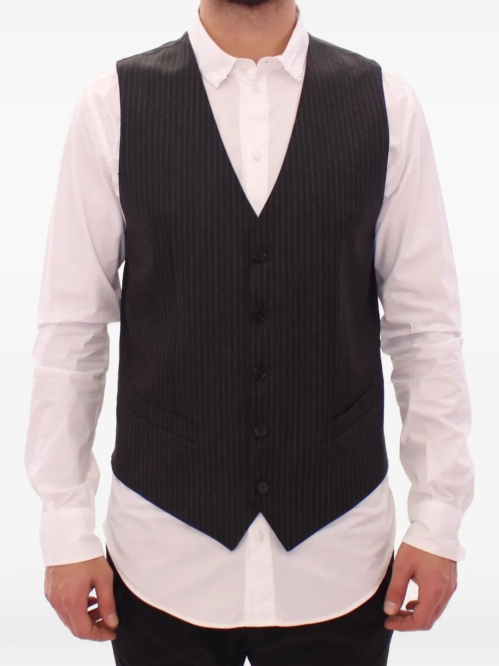 Dolce & Gabbana pinstripe single-breasted waistcoat in Grey