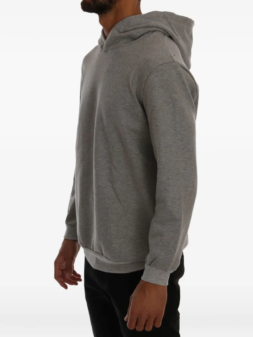 Daniele Alessandrini Hoodie met buidelzak en logo-plakkaat Grijs