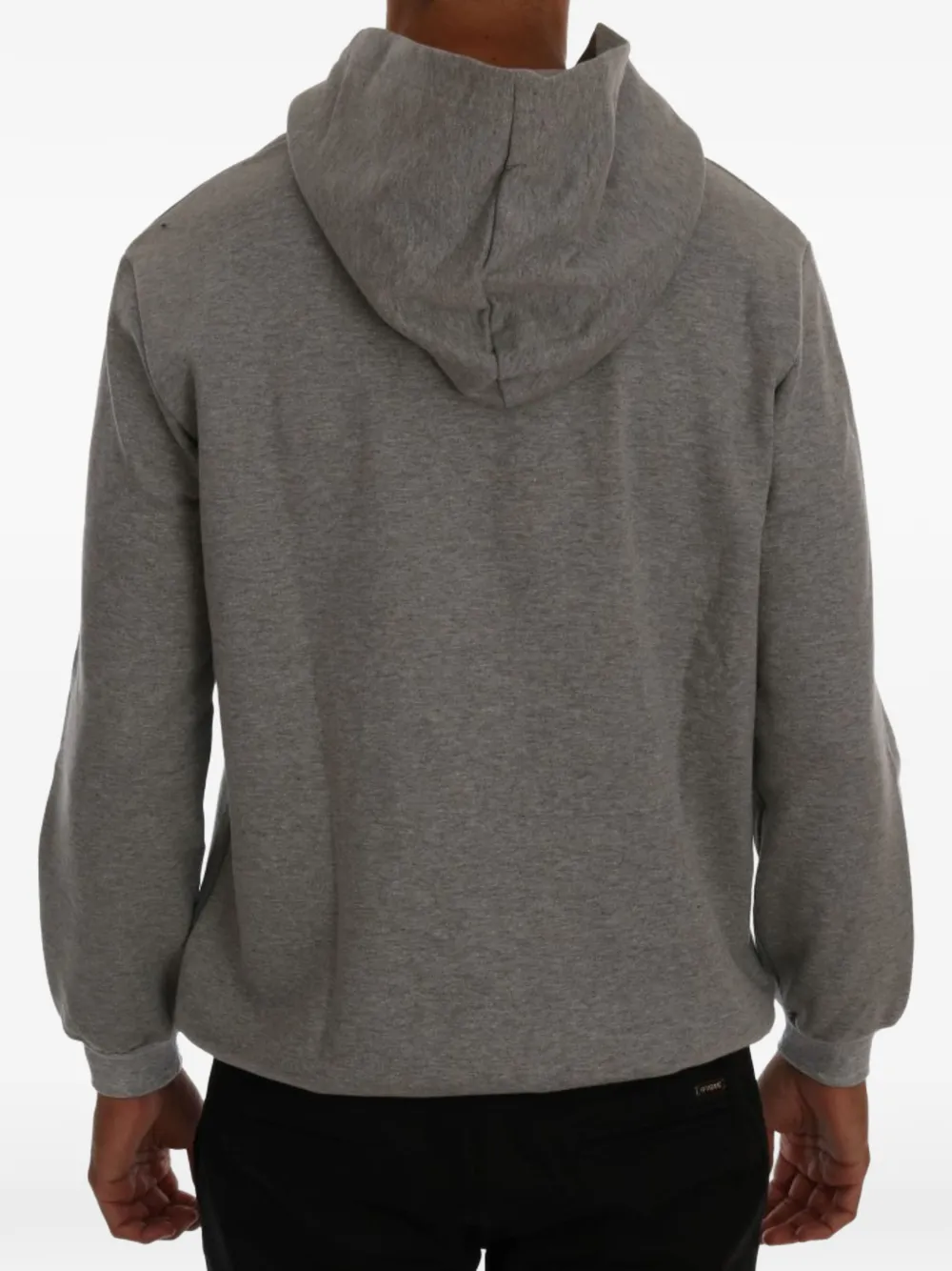 Daniele Alessandrini Hoodie met buidelzak en logo-plakkaat Grijs