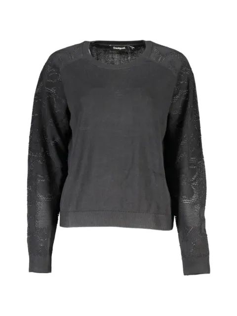 Desigual sweater med blondeærmer
