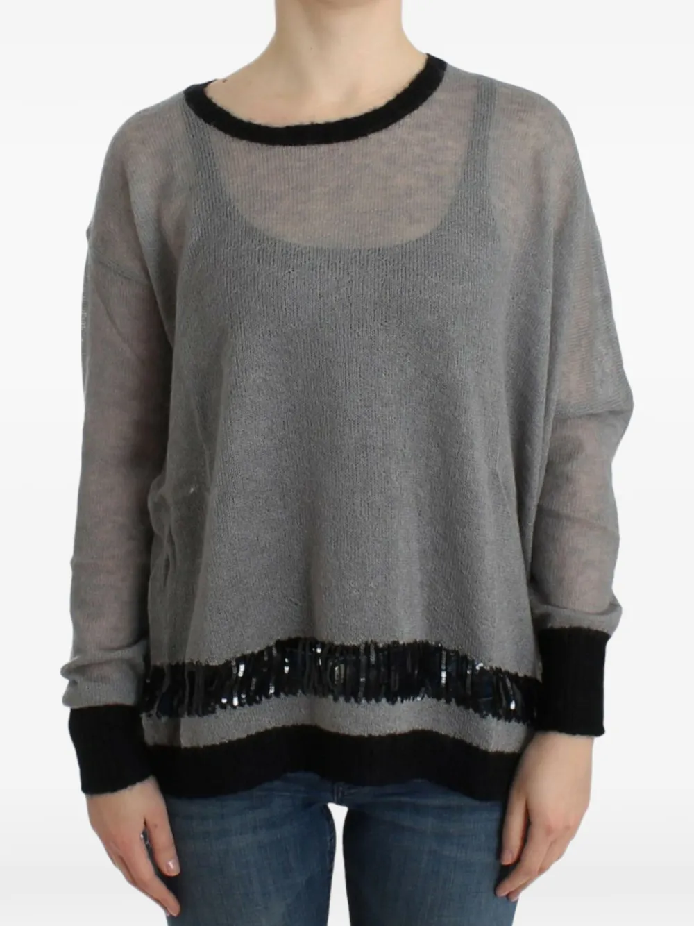 Costume National Maglione con paillettes - Grigio