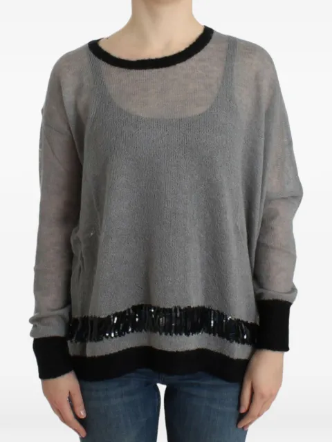 Costume National sequin-embellished semi-sheer sweater
