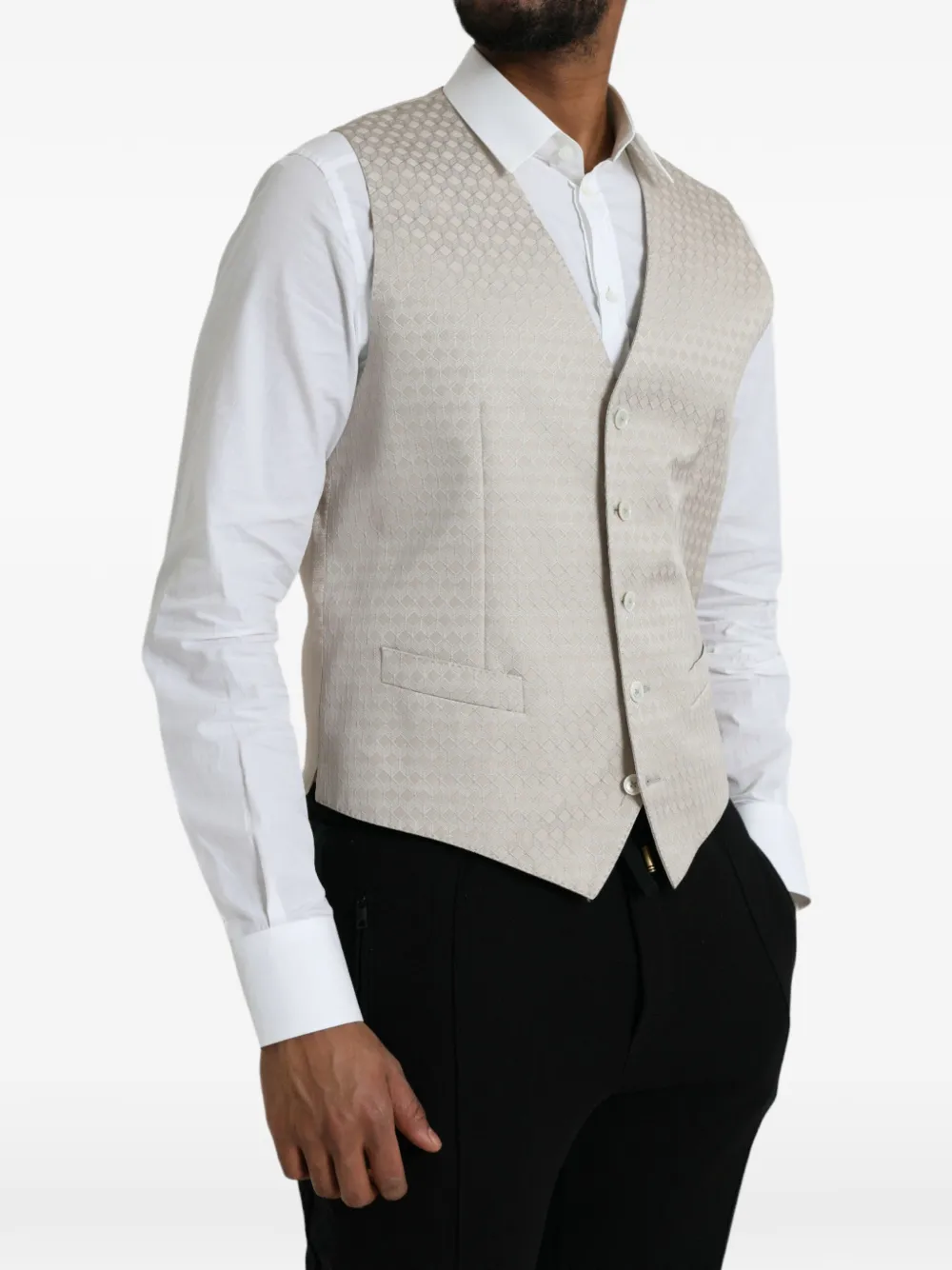 Dolce & Gabbana Geweven gilet met geometrische print Beige