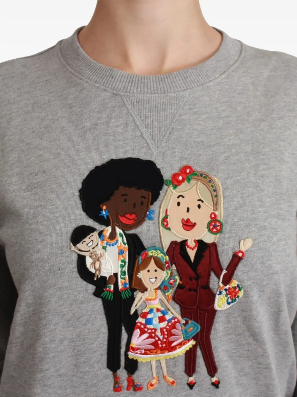 Dolce & Gabbana Sweater met DG Family-borduurwerk Grijs
