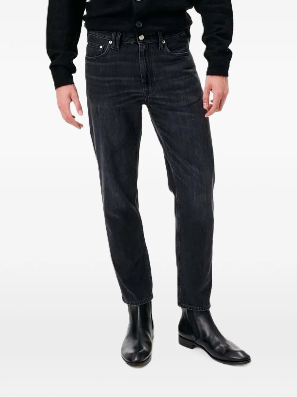 Cycle Lucky Faded-effect Tapered Jeans In Black