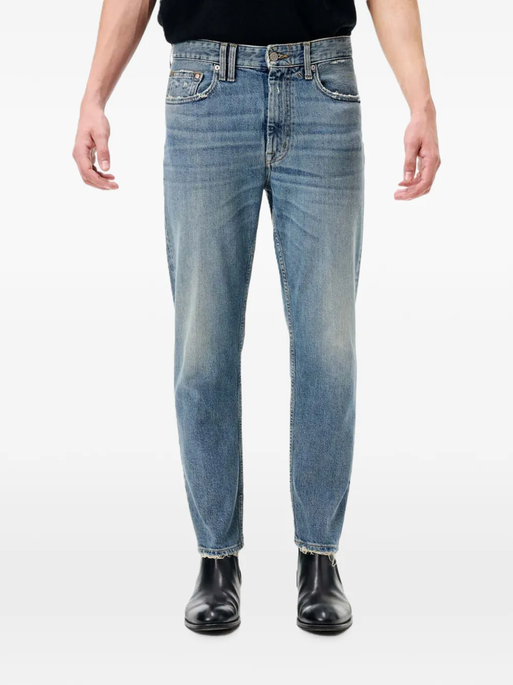 Cycle Lucky Distressed Faded Jeans In Blue