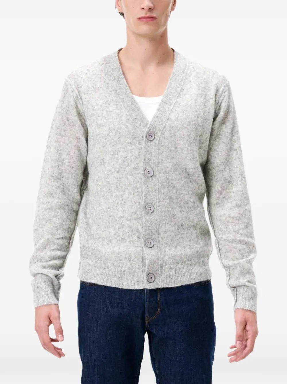 Cycle Ivan brushed-knit button-up cardigan