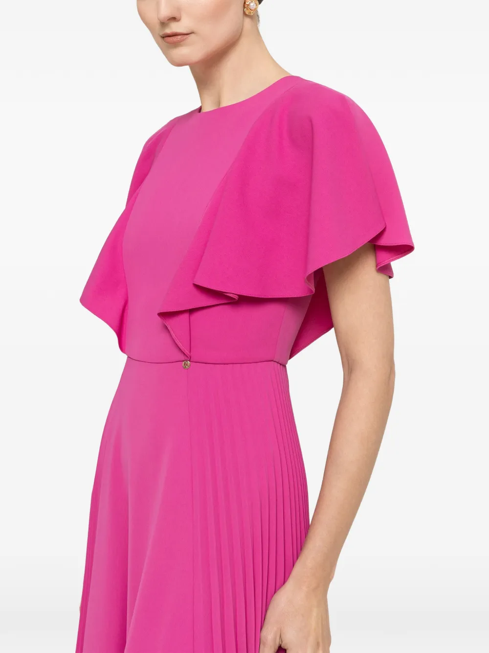 NISSA Geplooide midi-jurk met ruches Roze