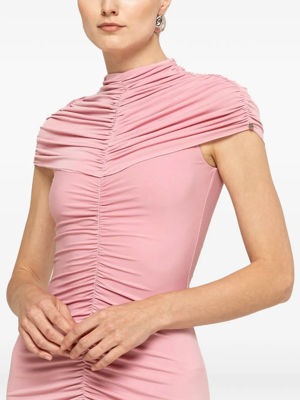 NISSA Midi-jurk met ruches Roze